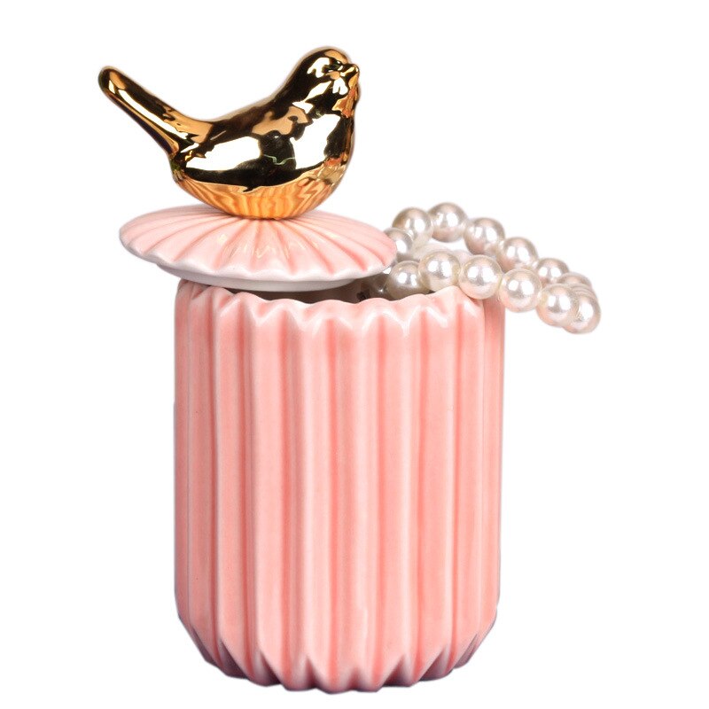 Pot de rangement en céramique plaqué or, pot de rangement, commode décorative, bijoux, cosmétiques, boîte de rangement, Animal mignon, artisanat de bonbons