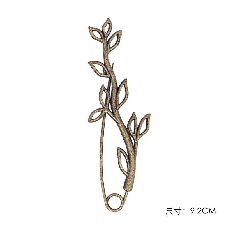 retro-broschen mit zweig- und blättermotiven, mattierte anstecknadeln, Jahrgang-Strickjacke-Clips für damen, schalschnallen, anstecknadeln für herrenanzüge, taschen- und hutaccessoires: 4