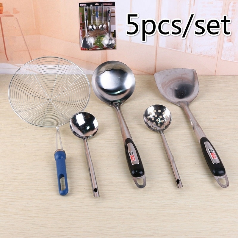 5 Stks/set Rvs Keukengereedschap Gadgets Set Lepel Spatel Koken Gereedschap Set Van Kookgerei