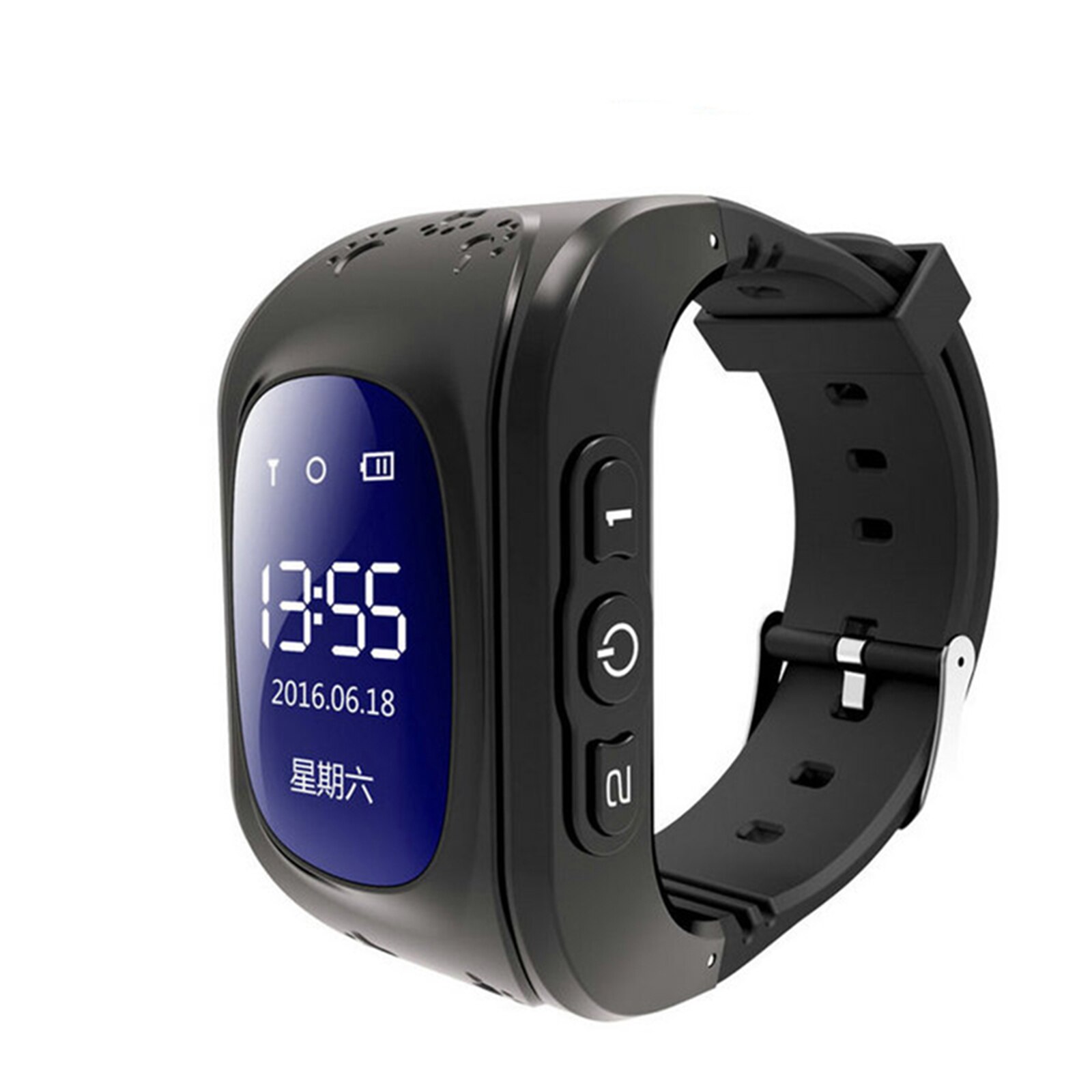 Smart Wrist Watch Kids Smart Positioning Call Watches Multi-Language for Children Wristwatch Sport Fitness Wristband Clock: Black