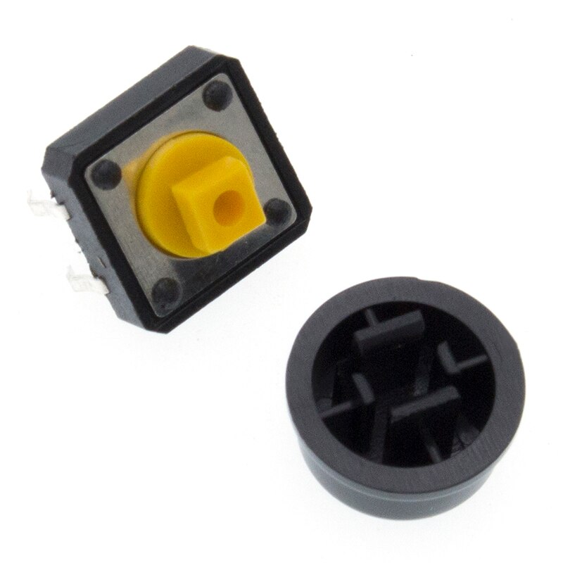 25PCS Tactile Push Button Switch Momentary 12*12*7.3MM Micro switch button + 25PCS Tact Cap(5 colors) for Arduino Switch