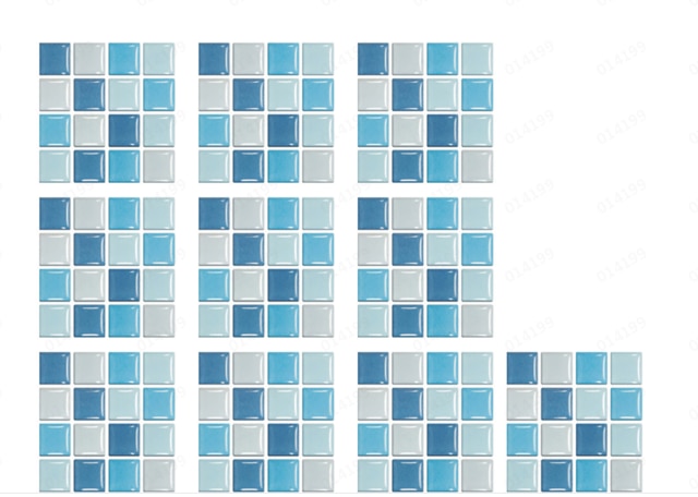 10pc 3d Crystal Tile Stickers Diy Waterproof Self-adhesive Wall Stickers Wall Art Decals For Bar Counter Kitchen Bathroom Decor: E