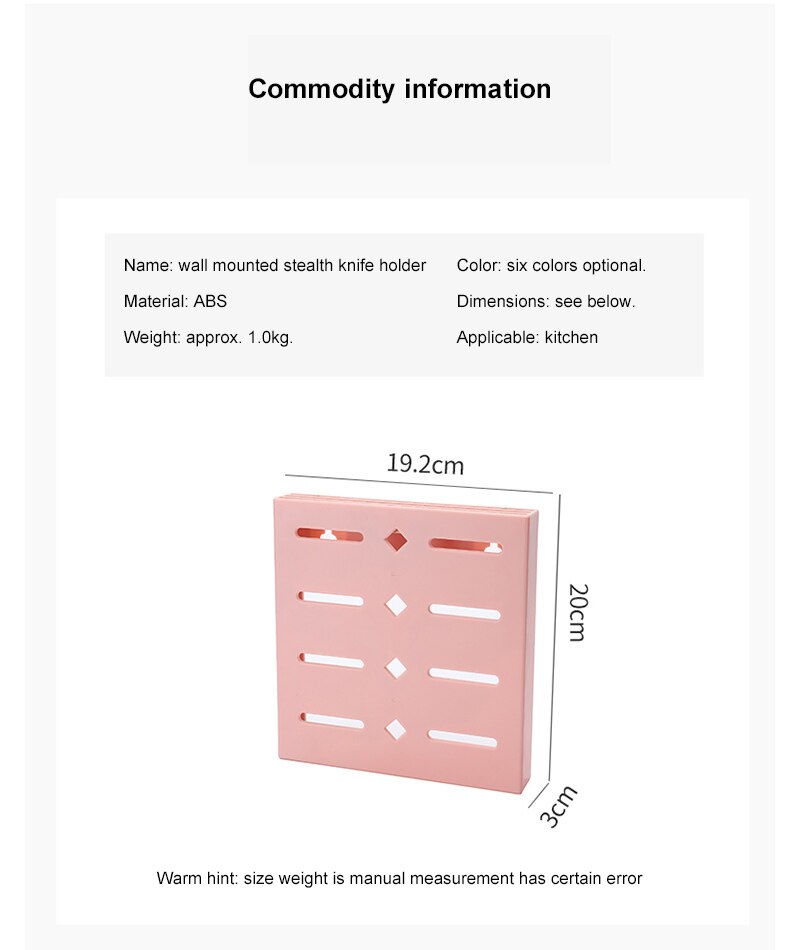 Soporte de plástico para cuchillos de cocina, Soporte múltiple montado en la pared, bloques para organizar cuchillos, herramienta de cocina, accesorios para cuchillos