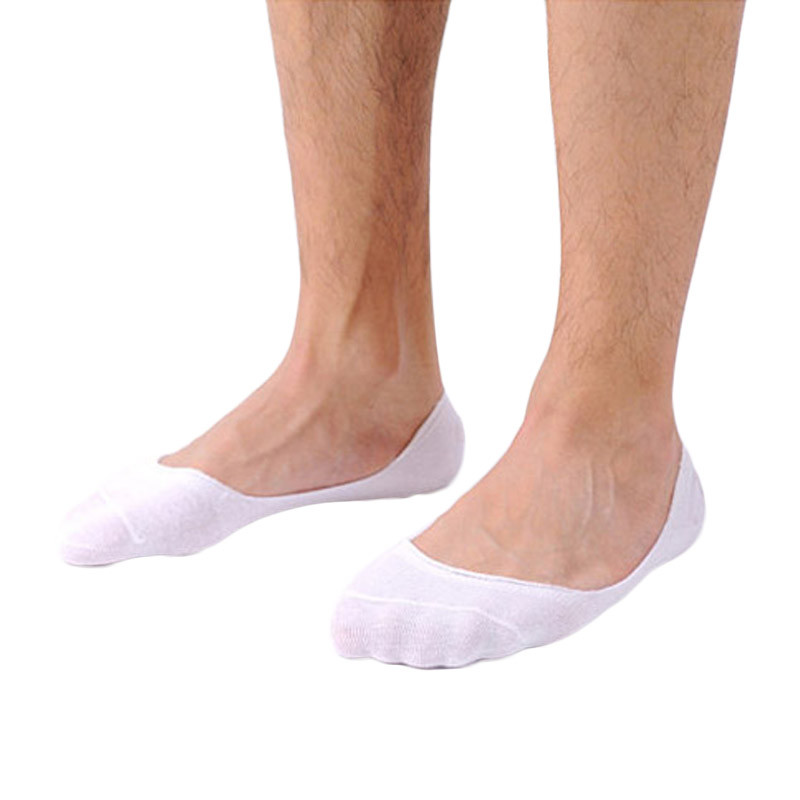 Mænd og kvinder sokker sneakers sneakers tynde lavvandede usynlige båd sports bomuld slip sokker @ 8: Hvid