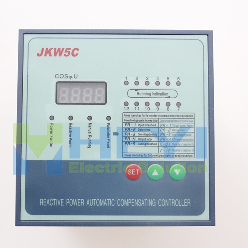 JKW5C power factor regulator compensation controller for power factor capacitor 12steps 380v