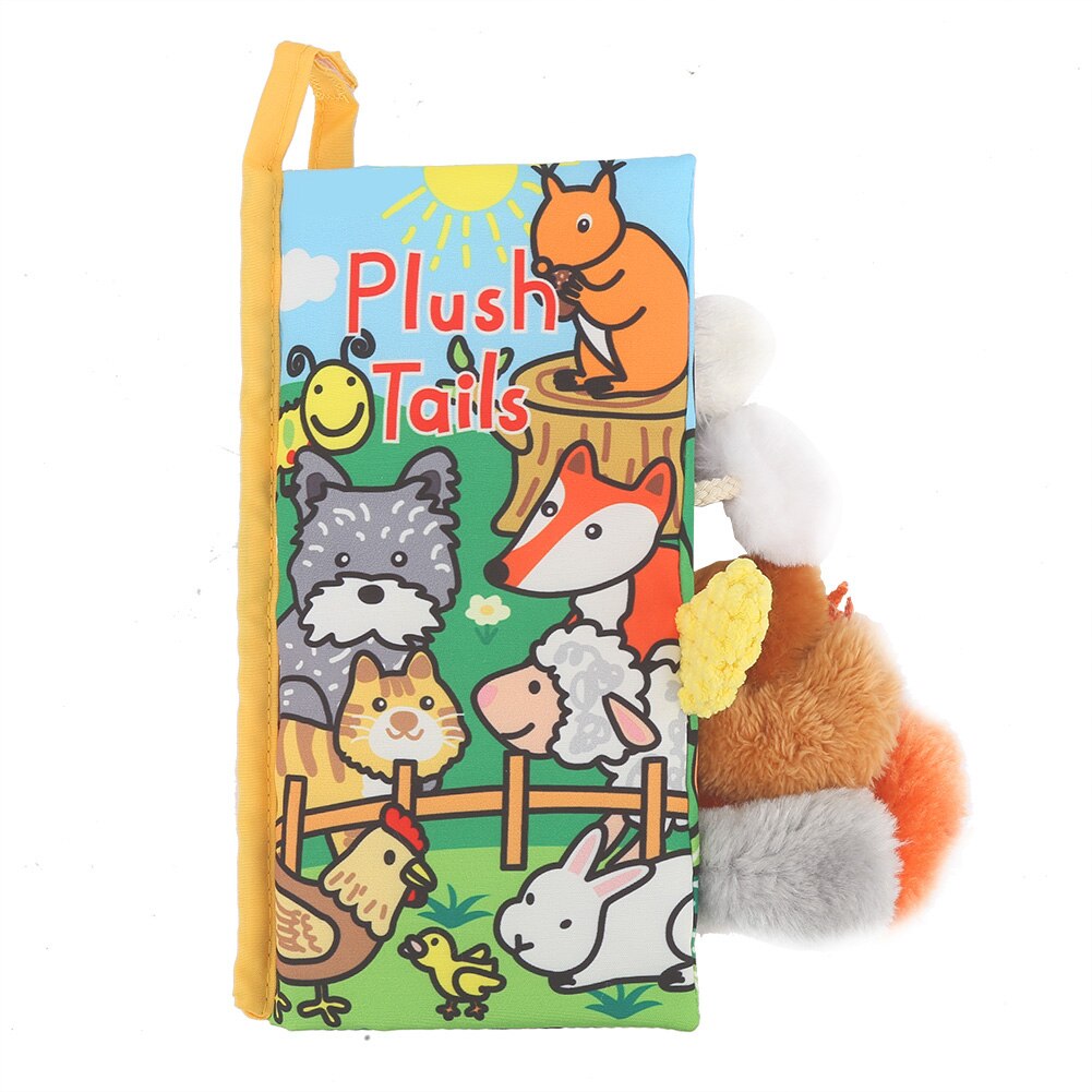 0-2 y frühfördernde lernhilfen babybuch frühpädagogik aktivität #39 tier- und schwanzbuch (blauer gletscher) weiches stoffmaterial: Rot