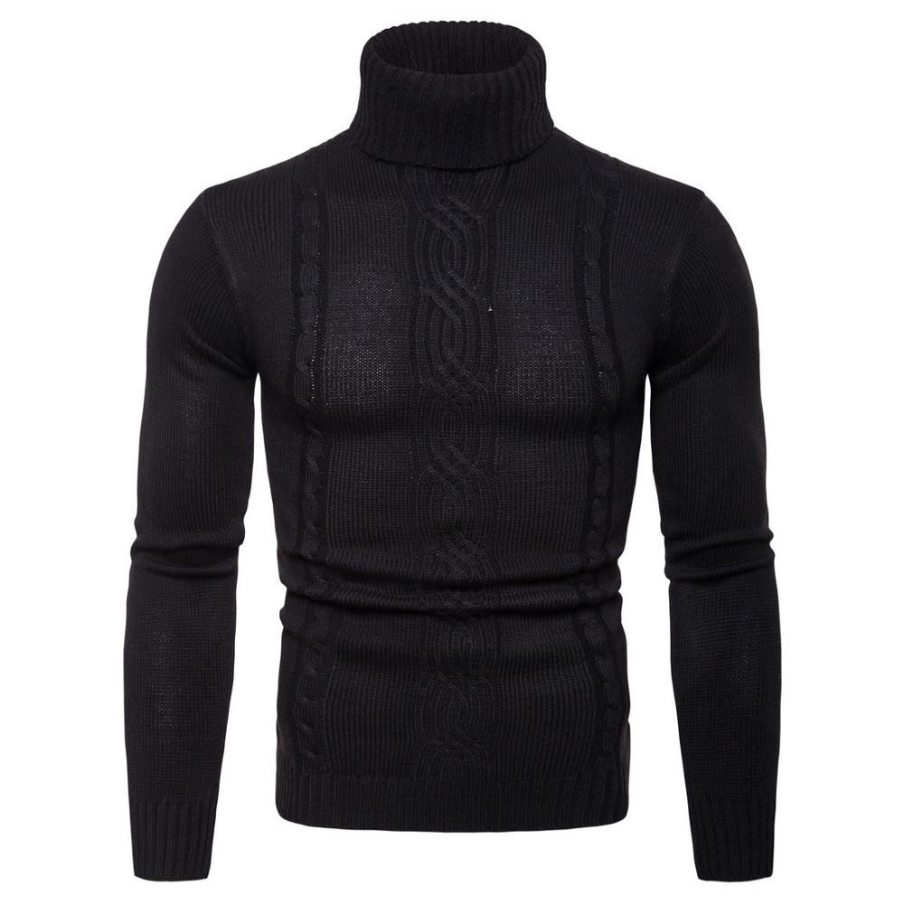 Herfst Winter Warmte Coltrui Mannen Hoge Revers Trui Dieptepunt Shirt Jacquard Gebreide Trui Mannen XY019