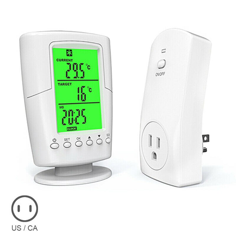 Wireless Digital Temperature Controller Thermostat Thermoregulator Water Heater Temperature Sensor And EU UK US Plug: US plug