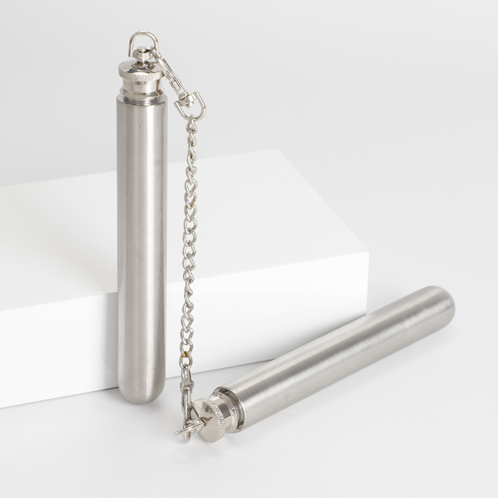 Mini Edelstahl Glaskolben Tragbare Öl Container Mini Edelstahl Glaskolben Mit Schraube Kappe Langlebig Glaskolben Rohre Für draussen