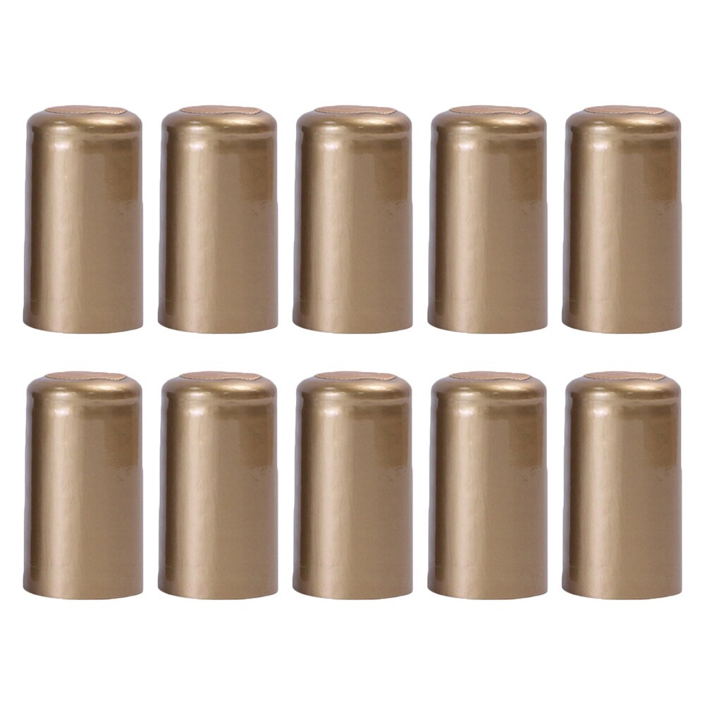 100 Uds. Cápsulas termorretráctiles para botellas de vino, tapón de plástico termorretráctil para vino tinto, accesorio para vino con película termoretráctil: Golden