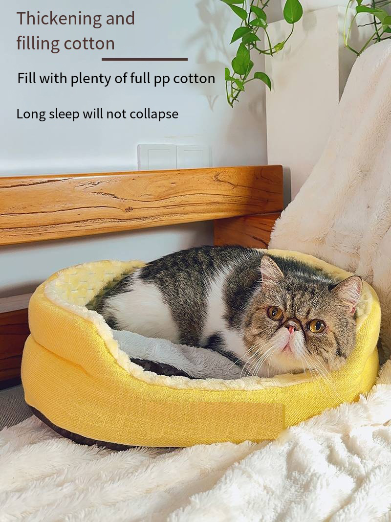 Ninho de gato PUUROF Quatro estações quentes podem ser desmontado e lavado ninho de dormir para cães Pequeno ninho para cães pode deitar e dormir