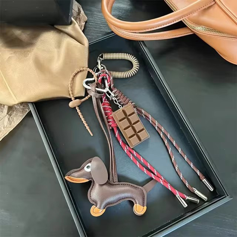 Braided Rope Bag Pendant For Women Bags Nylon Woven High-Grade Keychain Pendant Retro Dachshund Pendant Bag Accessories