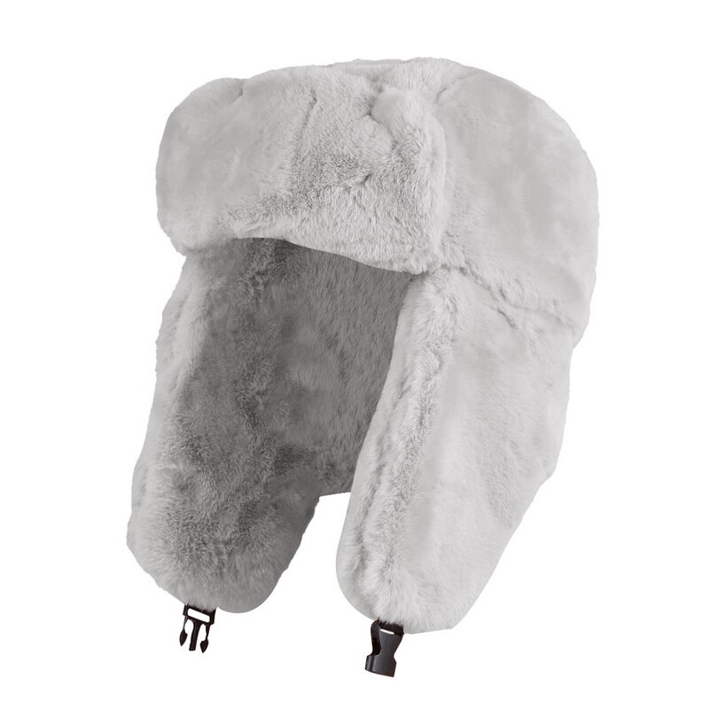 Outdoor winter muts sjaal set dames heren warme zachte mutsen oor mutsen met sjaal russische oesjanka mutsen sneeuwmutsen: Hoed grijs