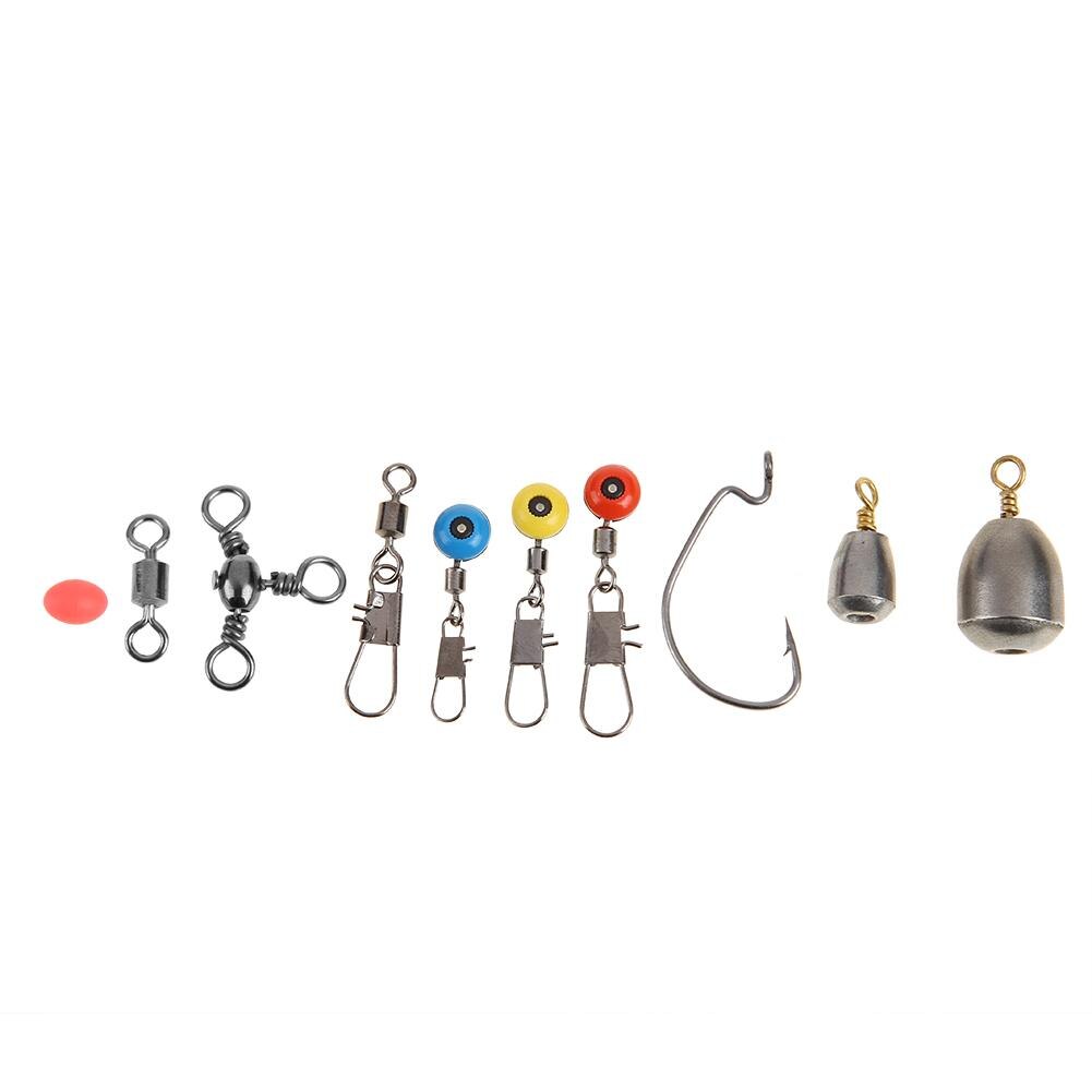 162pcs/set Fishing Accessories Kit Lure Hooks Baits Swivels Lead Fishing Sinker with Ring Carp Fish Tackle Boxes Pesca Iscas