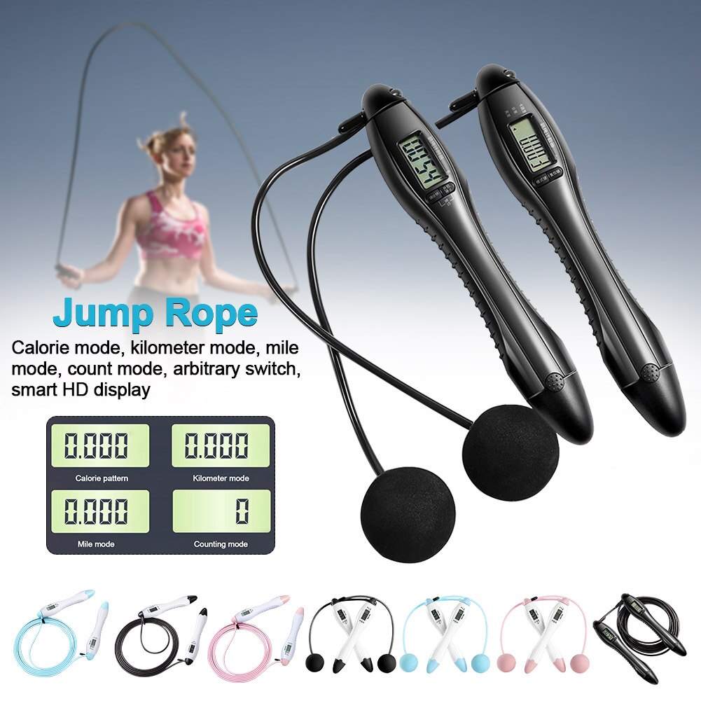 4 Modes 360 Degrees Rotation Induction Double Screen HD Display Home Gym Digital Counting Jump Rope Anti Winding ABS