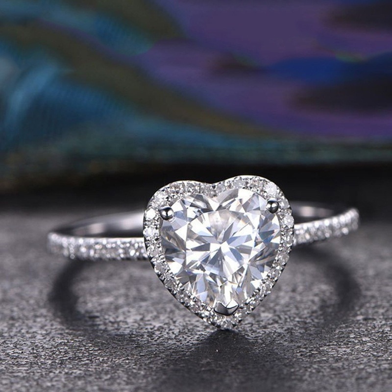 Modyle Silber Farbe Prinzessin AAA Zirkonia Liebe Herz CZ Stein Ringe für Frauen Engagement Schmuck Jahrestag