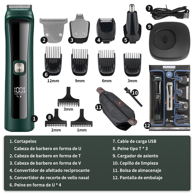 FivePears tondeuse cheveux homme/a barbe/nez,Multifonctionnel/Étanche,rasoir electrique homme/barbier,tendeuse a barbe,finition tondeuse cheveux professionnelle
