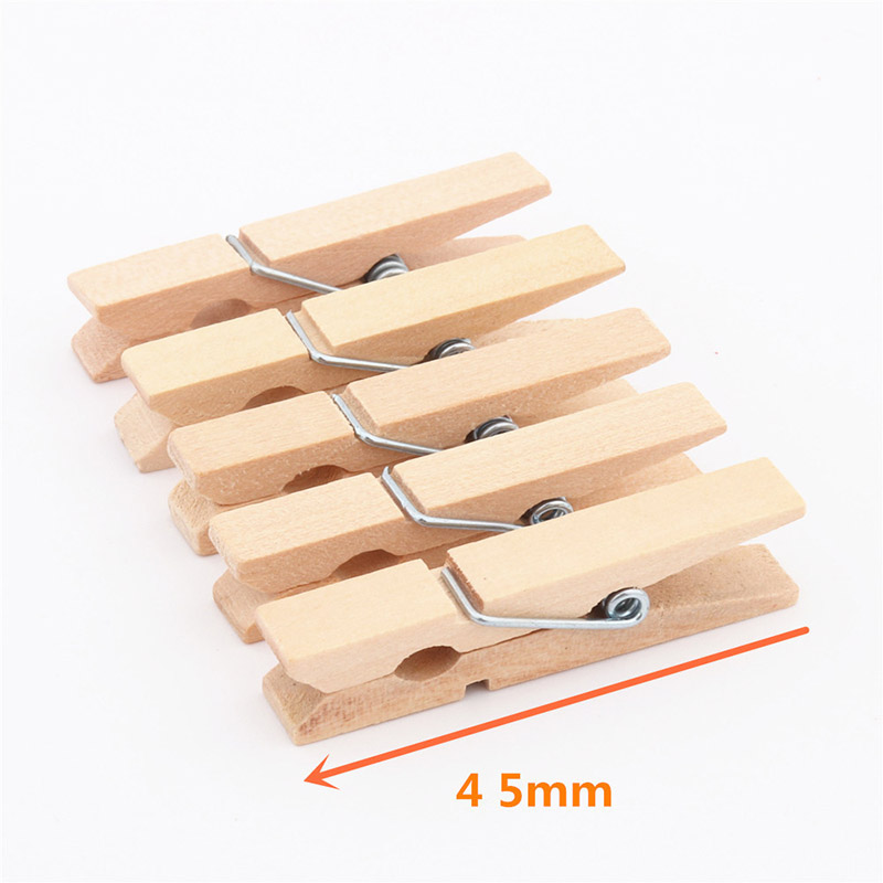 150 Pcs 25 Mm, 30 Mm, 45 Mm 72 Mm Wasknijpers Houten Paper Photo Clips Wasknijpers Hout Klemmen Voor Opslag Houten Clips