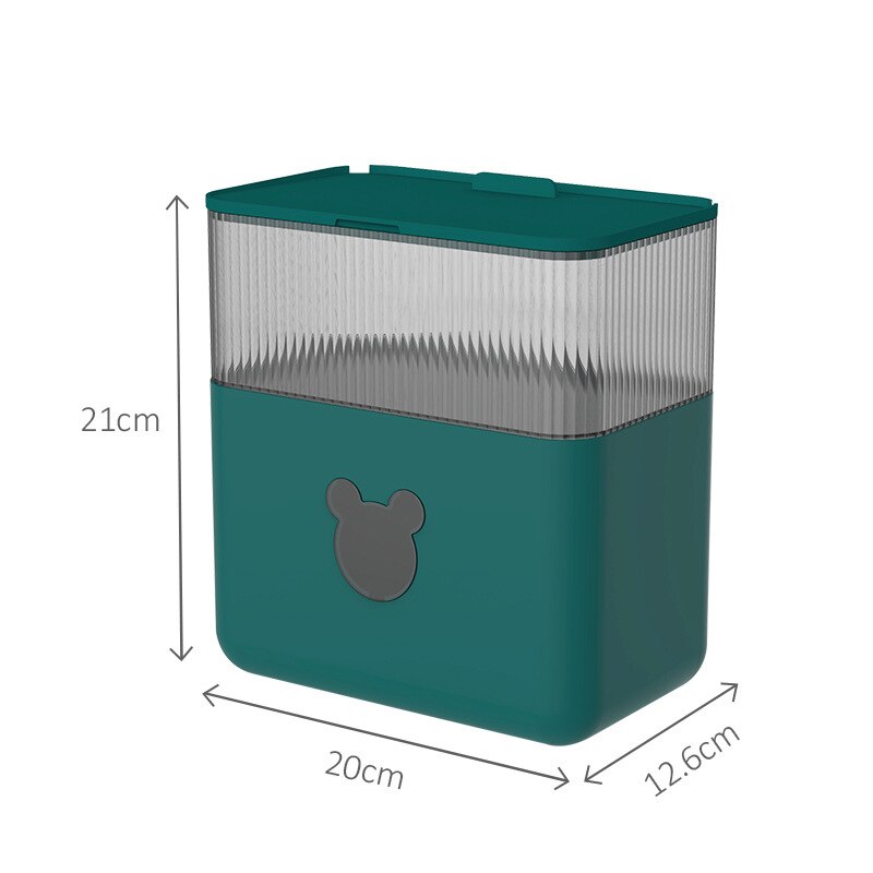 Toilet Paper Holder Waterproof Wall Mounted Toilet Paper Tray Roll Paper Tube Storage Box Tray Tissue Box Shelf: Green--double