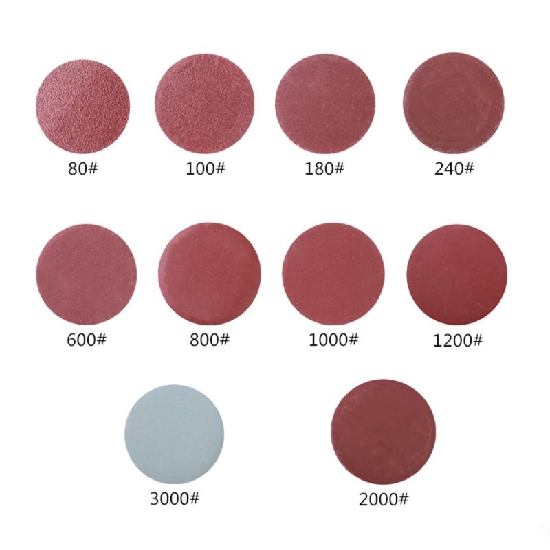 100PCS 2" Sanding Disc Sand Paper Hook Loop Sander+Backer Pad+M6 Drill Adapter *