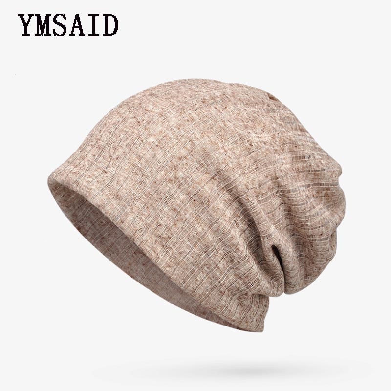 Ymsaid merk zomer dunne ademende heren dames gebreide mutsen zomer mutsen skullies mutsen multifunctionele muts