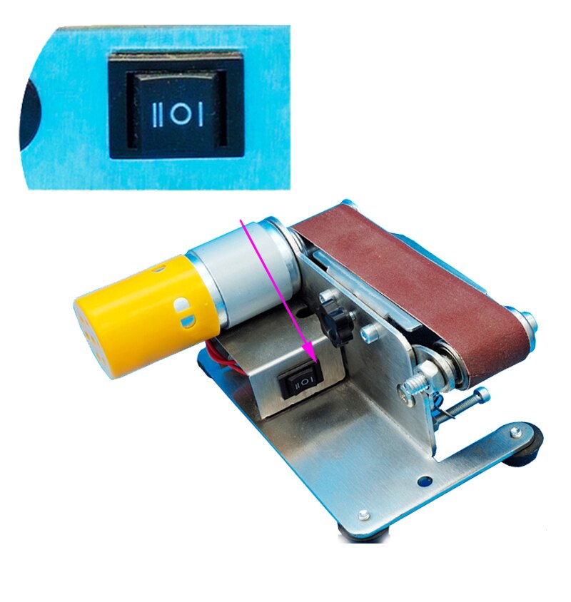 Mini Electric Belt Grinder Sharpener DIY Polishing Grinding Machine Cutter Edges Sharpener with 10pc Belt 110V/220V