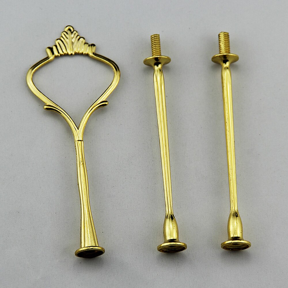 Soporte de platos para pasteles, bandeja para Cupcake, accesorios con asa de 3 niveles, herramientas para pastel: Dorado