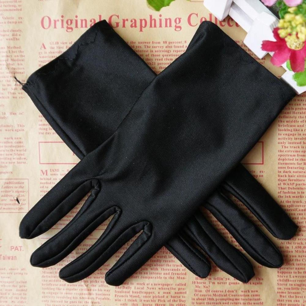 5 kolorów wieczorne impreza formalne Prom rozciągać satynowe rękawiczki dla kobiet cienkie rozciągać rękawiczki taniec mocno białe biżuteria rękawiczki gorąca sprzedaż