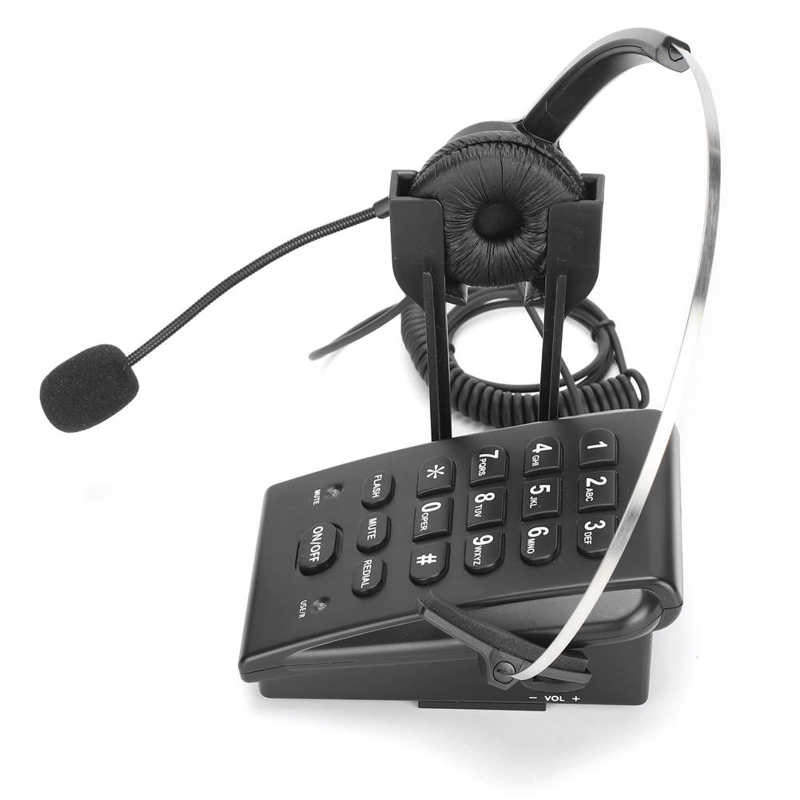 Corded Telephone with Headset Call Center Telephone with Omnidirectional Microphone Headset for Home Office Call Center Phone