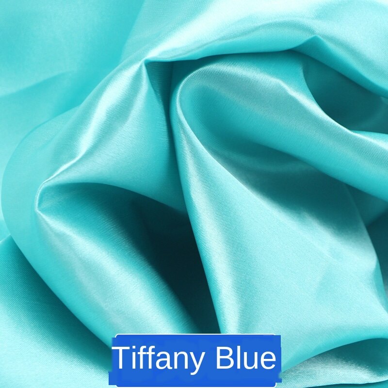 Stof Voering Zijde Satijn Kleur Butyl Zijde Geschenkdoos Lieb Handgemaakte Diy Tafelkleed Gordijn Decoratie 100X150Cm Haar wrap Party: Tiffany blue