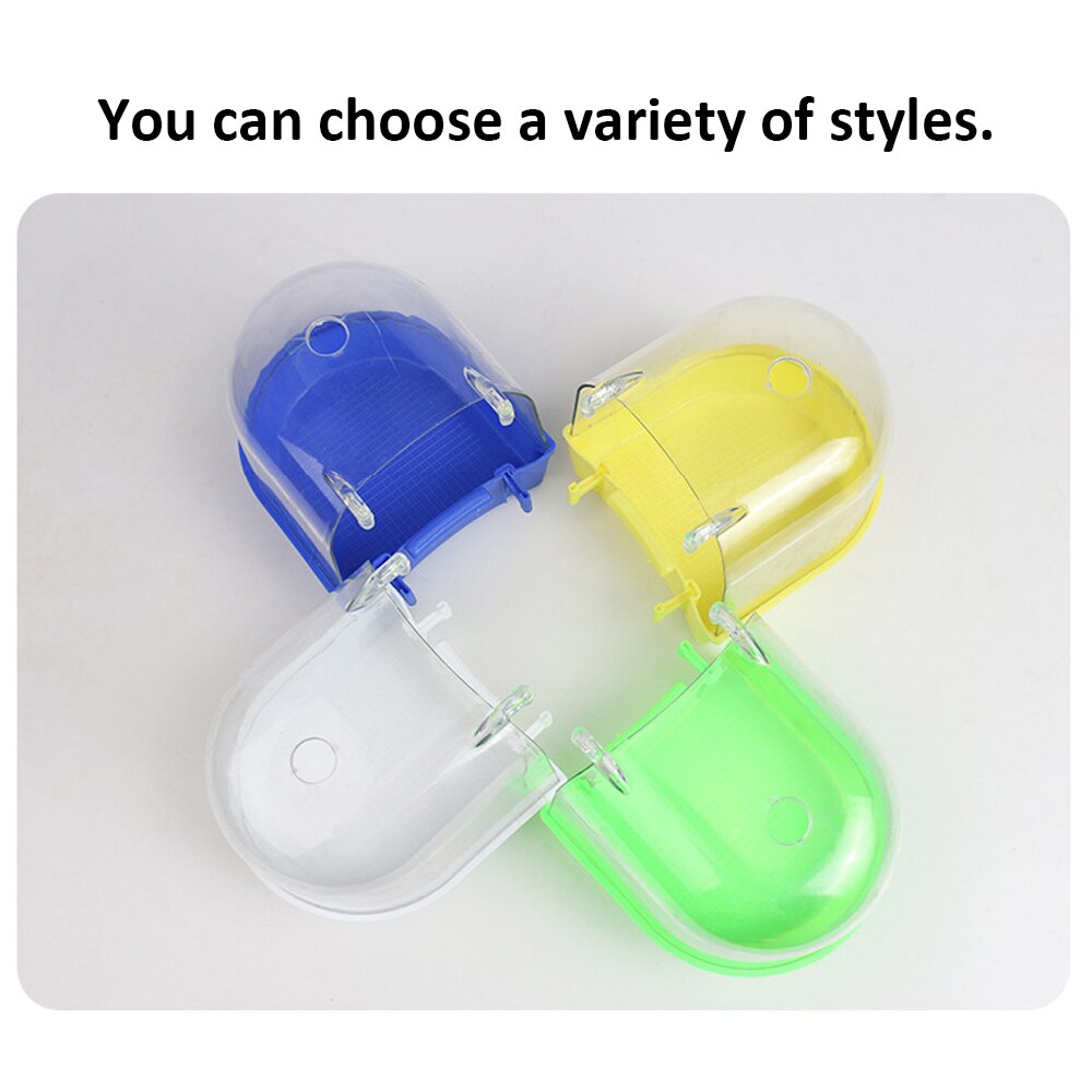 Caja de plástico para baño de aves, jaula colgante de plástico para baño de loros, periquitos, aves, cuencos para pájaros y mascotas, 1 unidad