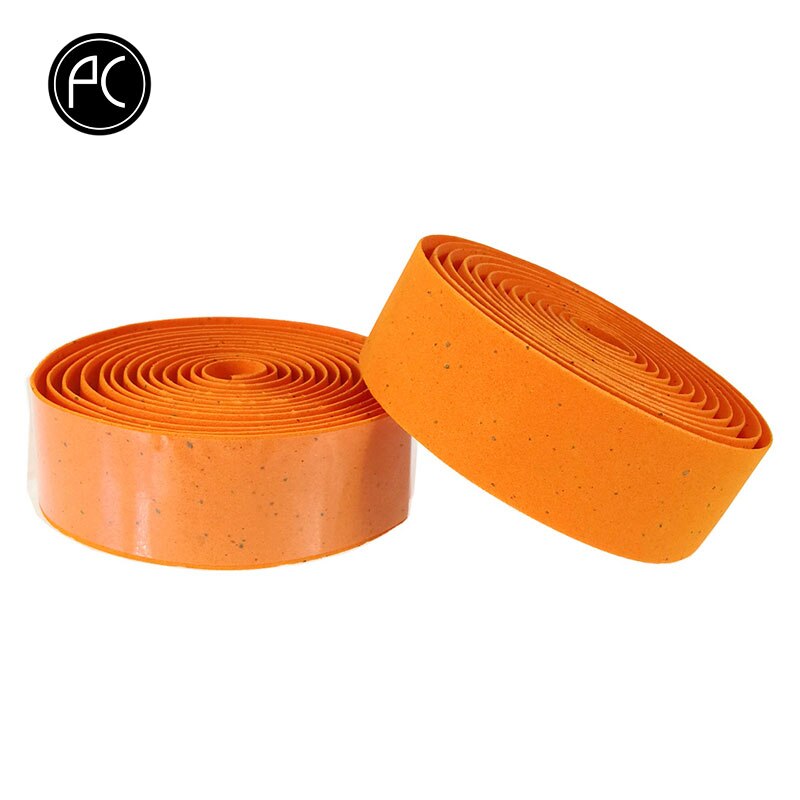 PCycling-Cinta para manillar de bicicleta, estilo de virutas de madera, equipo fijo para bicicleta de montaña o carretera, cinta clásica Retro para manillar, envoltura de 2 barras: ORANGE