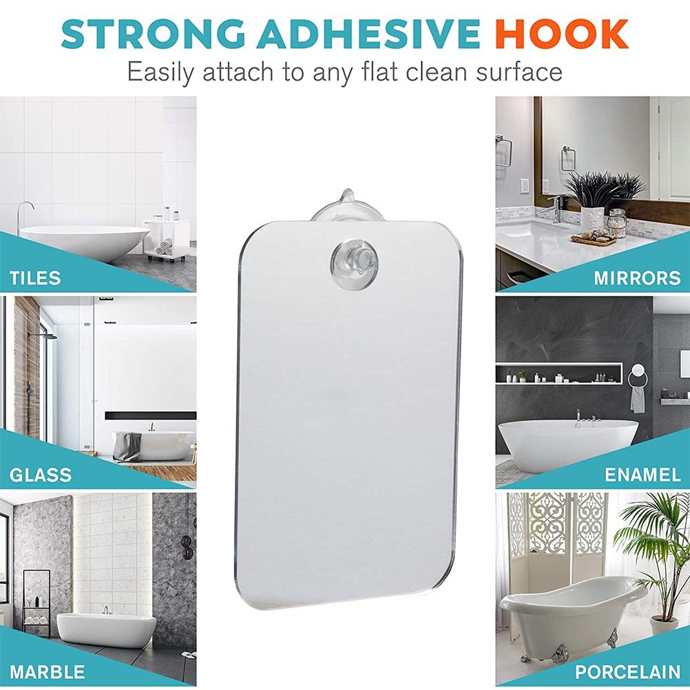 Acrylic Anti-Fog Shower Mirror Anti Anti-Fog Mirror Removable Suction Cup Suspension Men'S Shaving Non-Fog Mirror