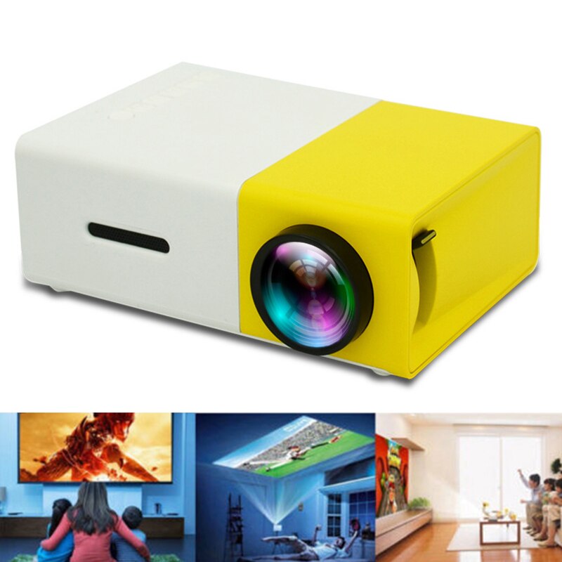 Yg300 bærbare hjem mini-projektor mini halloween projektorer med fjernbetjening mobiltelefon fuld hd projektor til smartphone