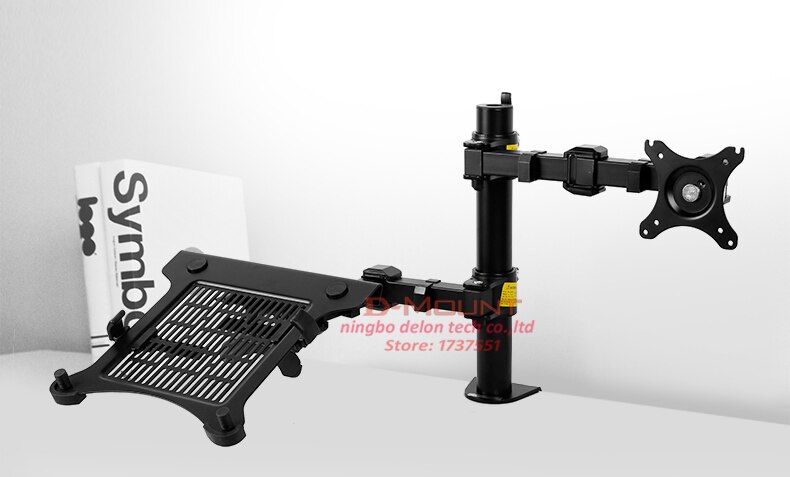 10"-15.6" laptop+10"-27" monitor bracket double arm laptop table stand notebook Desk mount laptop stand with laptop holder