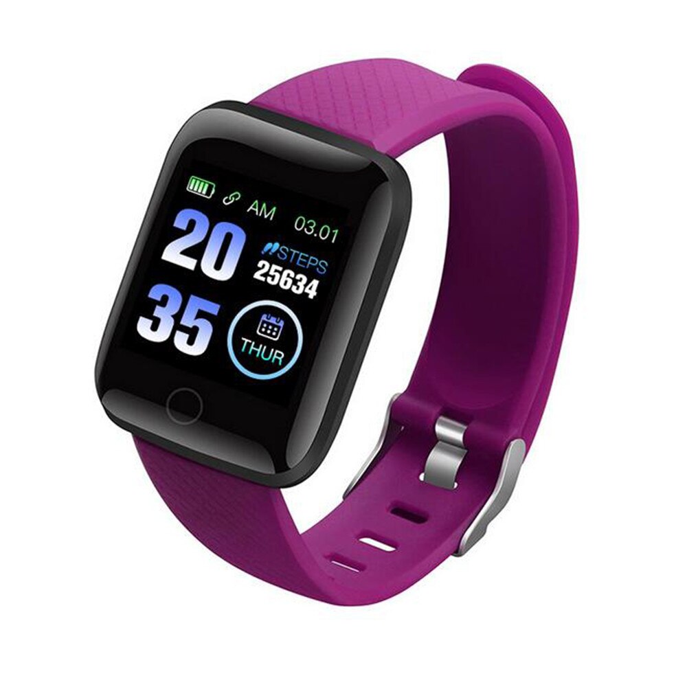 2021New D13 Smart Wristband Health Fitness Waterproof Sports Bracelet Full Screen Music Play Smart Watch Android Apple: Purple