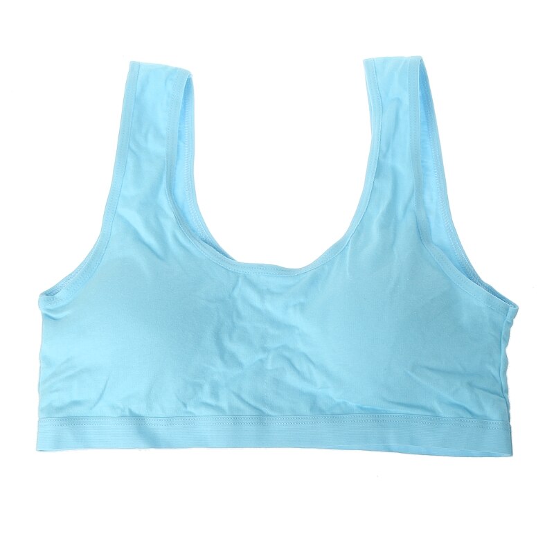 Teenage Kids Girls Underwear Teen Sports Bra Puberty Training Bra Underclothes: Blue