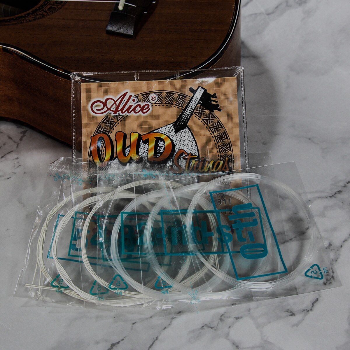Alice Oud Strings Set Nylon & Silver-Plated Wound 12 Strings