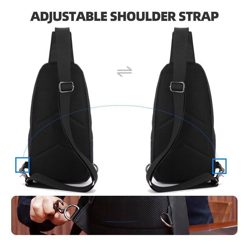 Goloen Wolf Anti-Theft Men's Messenger Bags Multi-pocket Sling Shoulder Bags Casual Chest Pack Laptop Travel Crossbody Bags Male