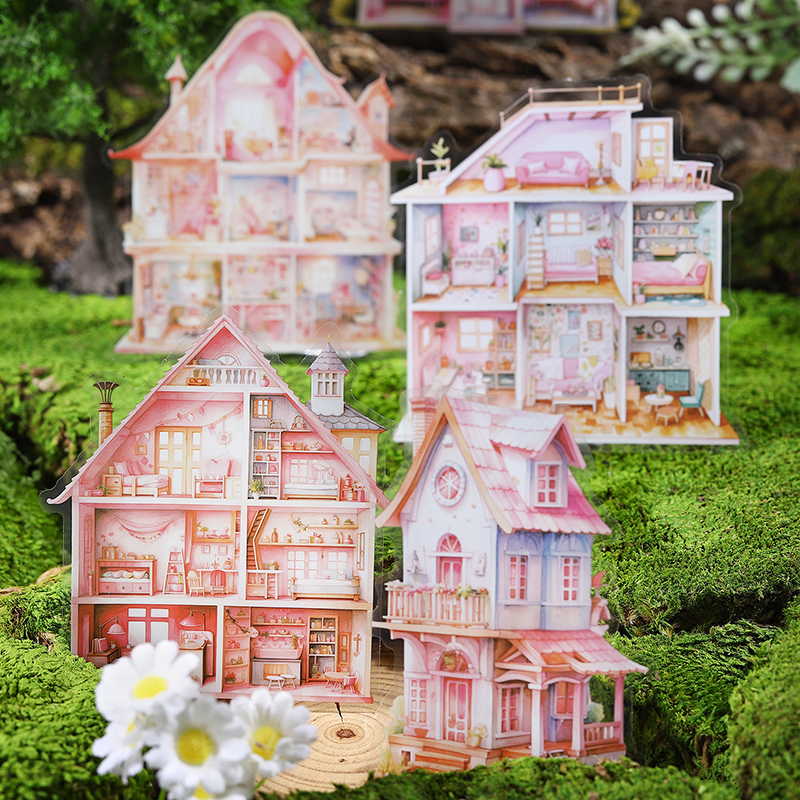 5-delig Dream House PET-stickerpakket DIY Scrapbooking Decor Fotoalbum Creatief briefpapier Collage Materialen Stickers