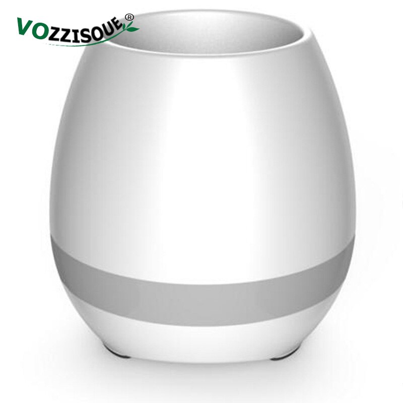 Bluetooth Speakers Music Flowerpot Smart Plant Pots Plastic Pot Finger Touch LED Night Light Home Desk Decorative Pots