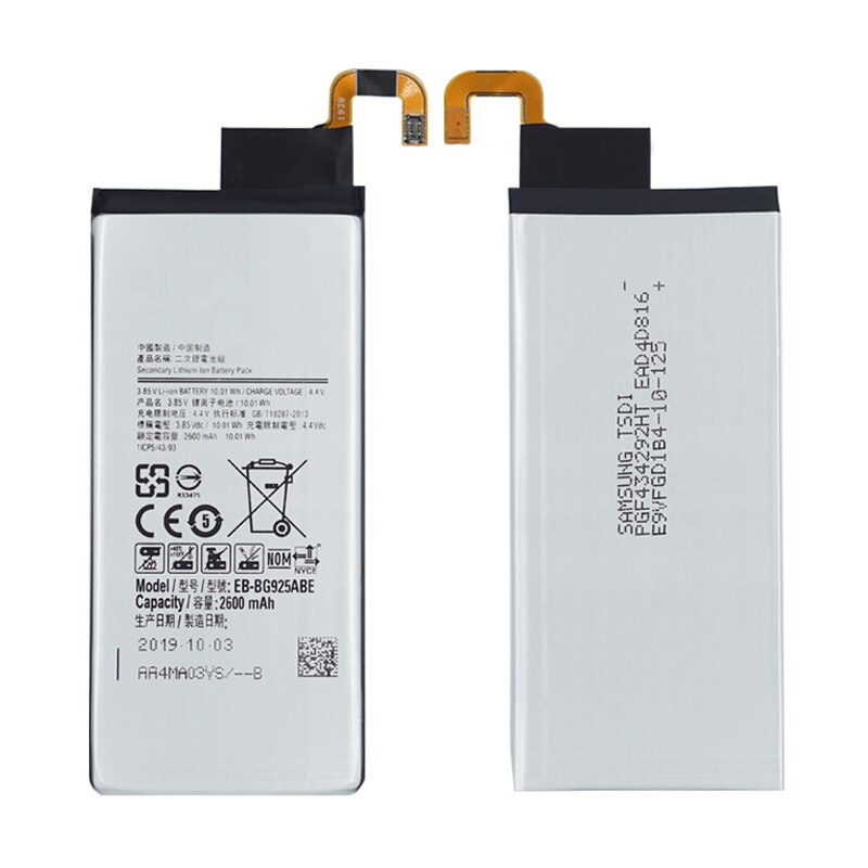 100% Originele Batterij EB-BG925ABE Voor Samsung Galaxy S6 Rand SM-G925F G925I G925A G925T G925S G925K G925L G9250 G925V 2600 Mah