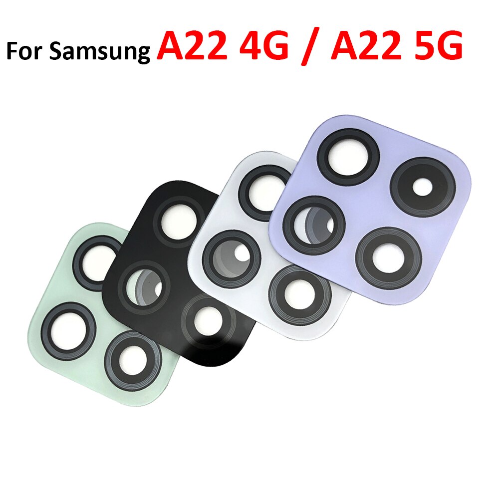 10 Stks/partij, achter Terug Camera Glazen Lens Voor Samsung A22 4G A225F / A22 5G A226B Camera Glas Met Lijm lijm