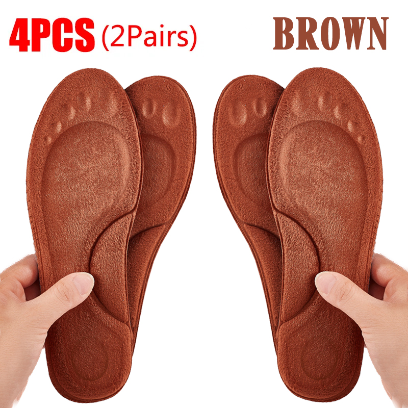 2 paires de semelles intérieures auto-chauffantes, thermiques thermostatiques, Massage en mousse à mémoire de forme, Support de voûte plantaire, coussinets chauffants pour hommes et femmes, hiver: Beige / 2