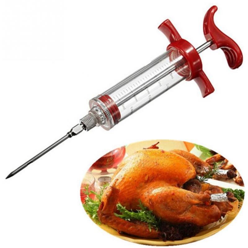 Kapmore Vlees Injector Kit Draagbare 5Pcs Rvs Marinade Zetgroep Turkije Injector Vlees Gereedschap Bbq Gereedschap Accessoires