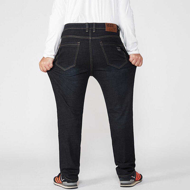 Grande taille Jeans hommes classique printemps automne Stretch noir Denim pantalon noir Jeans Baggy pantalon ample coupe homme Jeans 44