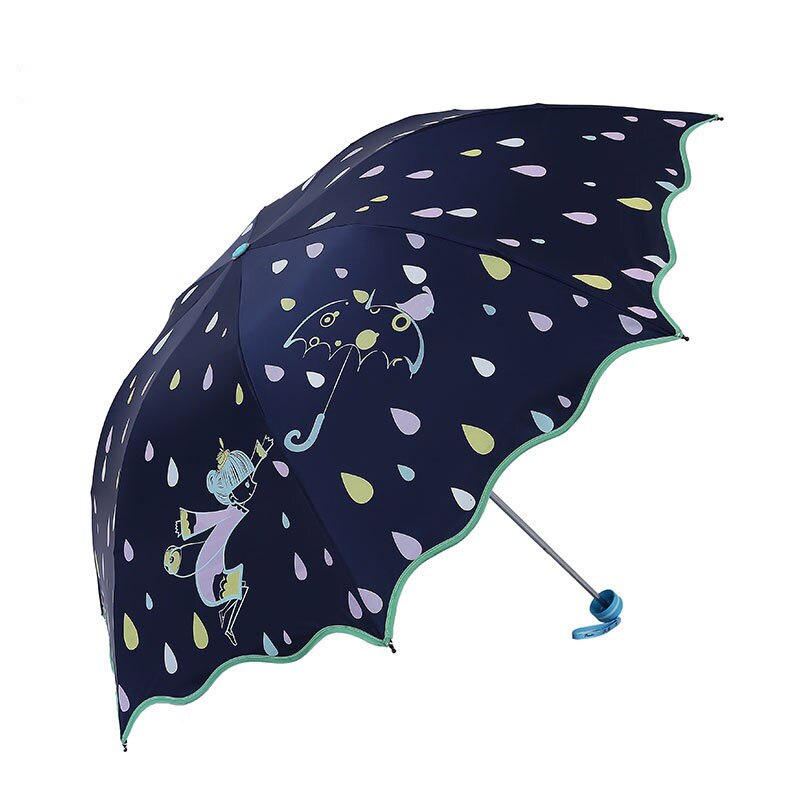Børn paraply børn tegneserie folde sød lys kinesisk bærbar klar pige parasol sol regn uv beskyttelse paraplyer til: Lysegrå