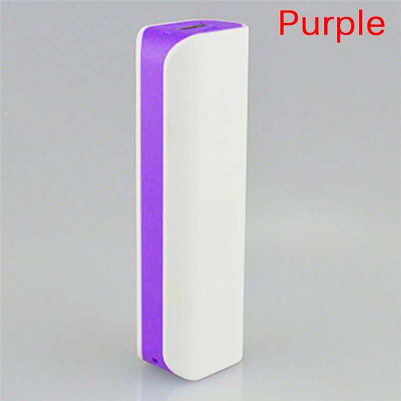 Draagbare Led Pover Power Bank Geen Batterij Mobiele Power Bank 18650 Doos Telefoon Oplader Diy Case Powerbank Dual Usb Poverbank: purple