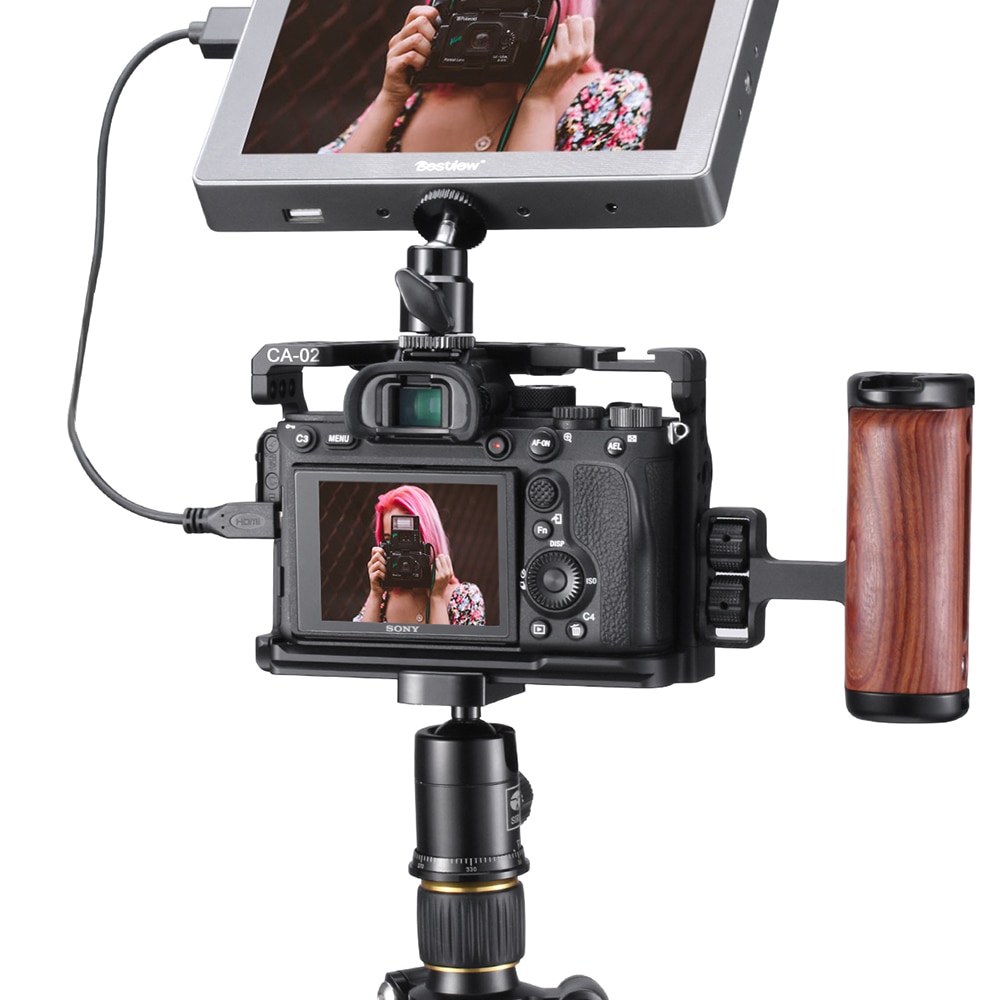 Aluminium Camera Kooi voor Sony A7R4 Sony A7R iv met Kon Shoe Mount Arri Positionering Gat 1/4 3/8 Draad