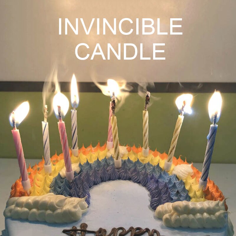 10pcs/pack Relighting Candles Funny Prank Joke Trick Birthday Blowing Candles Naughty Party Joke Kids Birthday Cake Decor